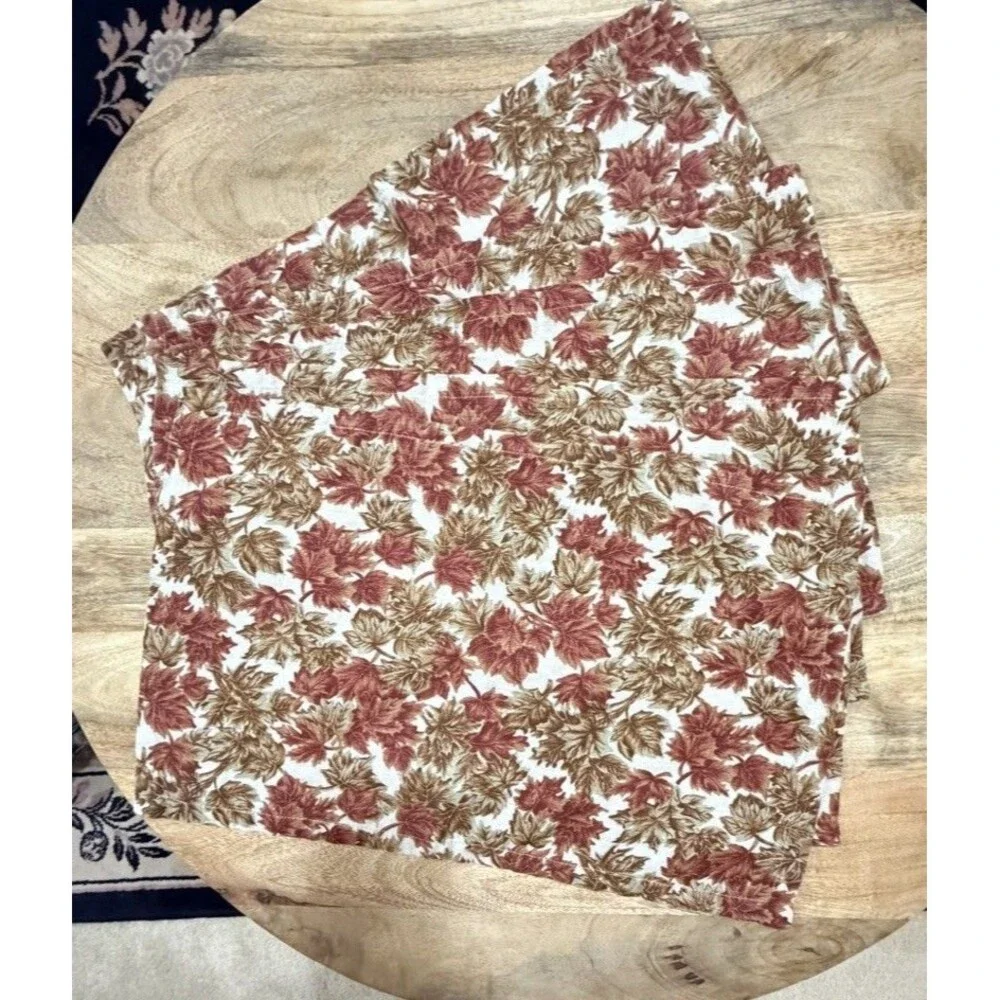 Vintage Williams Sonoma Autumn Maple Leaf Linen Blend Placemat 5 Pieces